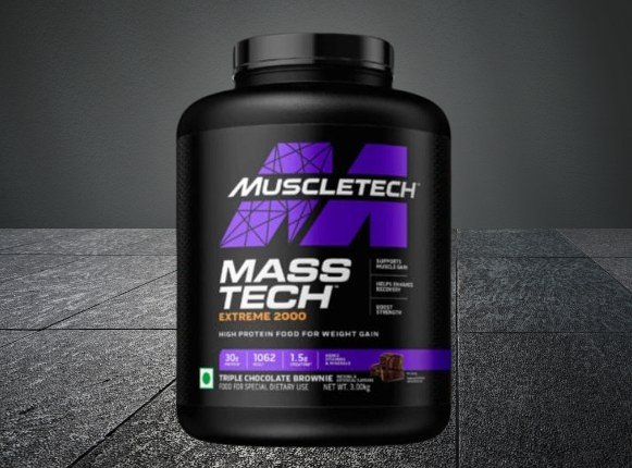 MuscleTech Mass Tech Extreme 2000 7lb (3.18kg) – Triple Chocolate Brownie | High Protein Mass Gainer