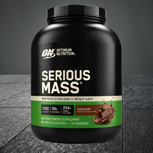 Optimum Nutrition (ON) Serious Mass Chocolate 6 lbs (2.72 kg) – High Calorie Weight Gainer for Muscle Building