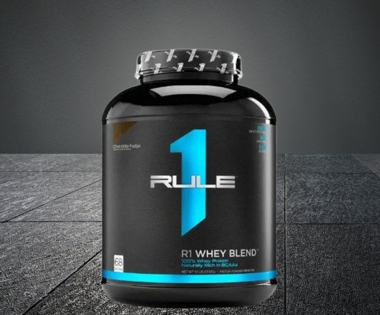 Rule 1 R1 Whey Blend Protein Powder – Chocolate Fudge | 5.1 lb (2312g) | 68 Servings